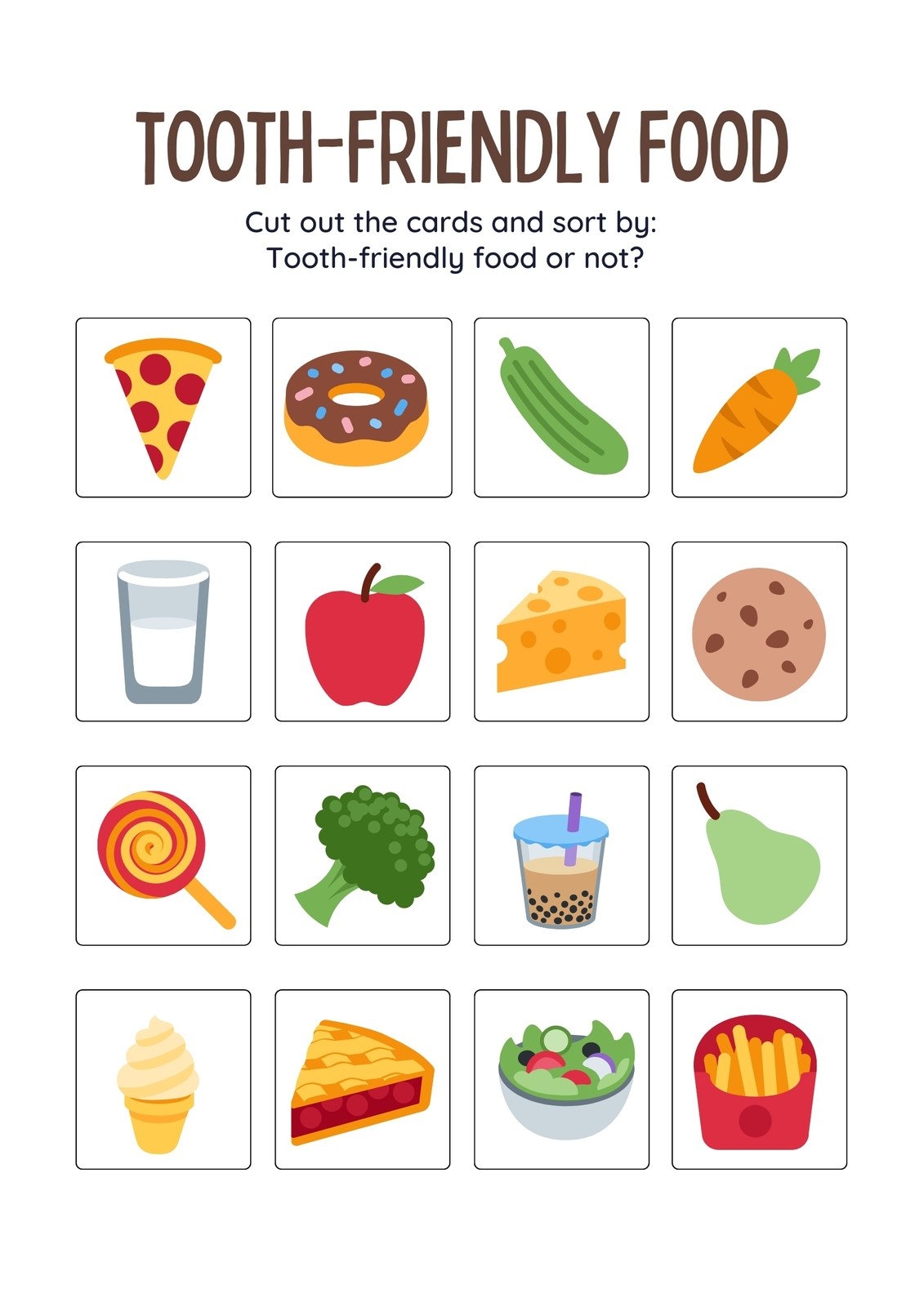 Preschool Healthy Food Printables