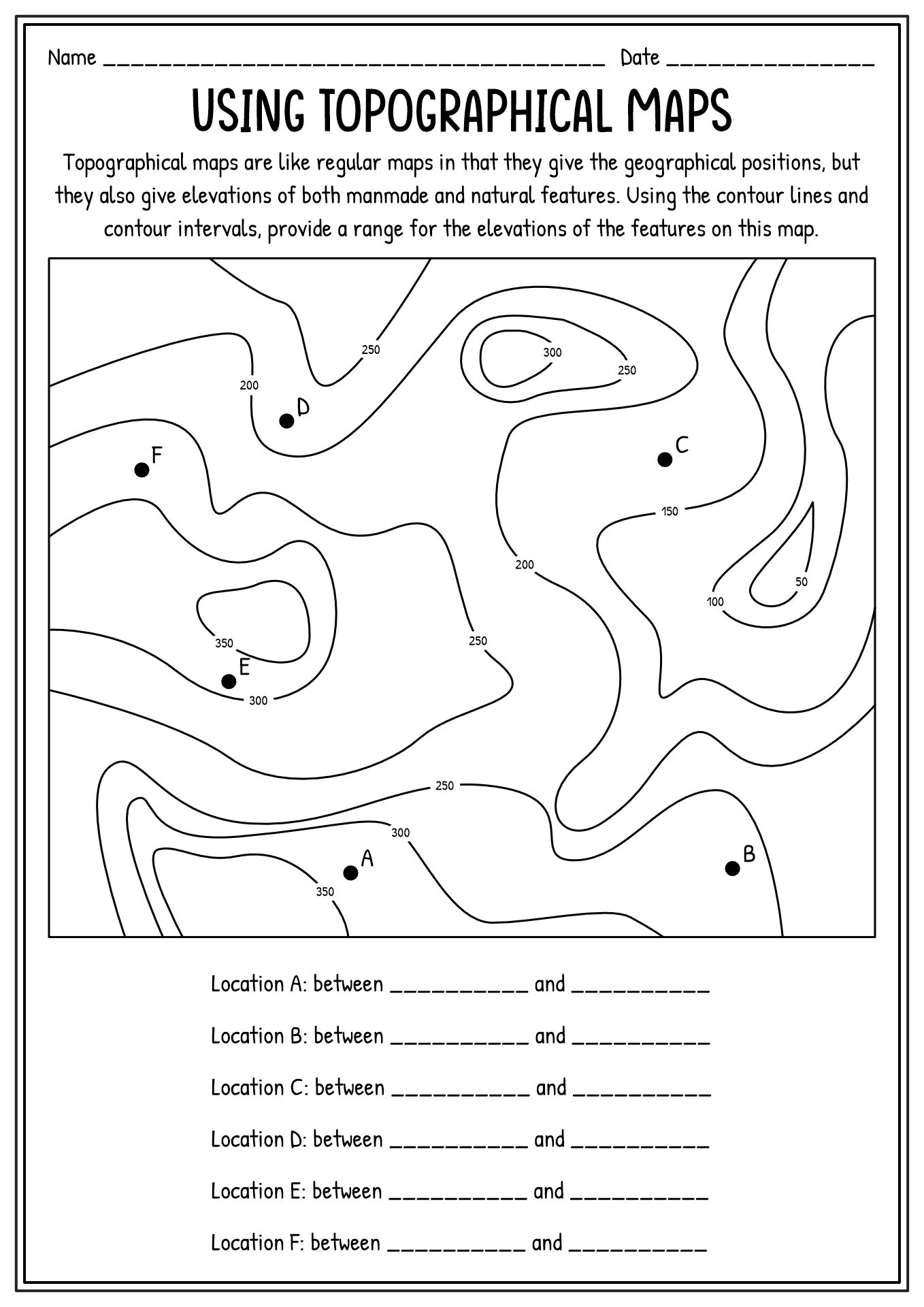 Free Topographic Maps Worksheet Download Free Topographic Maps Free Topographic Maps Worksheet Download Free Topographic Maps
