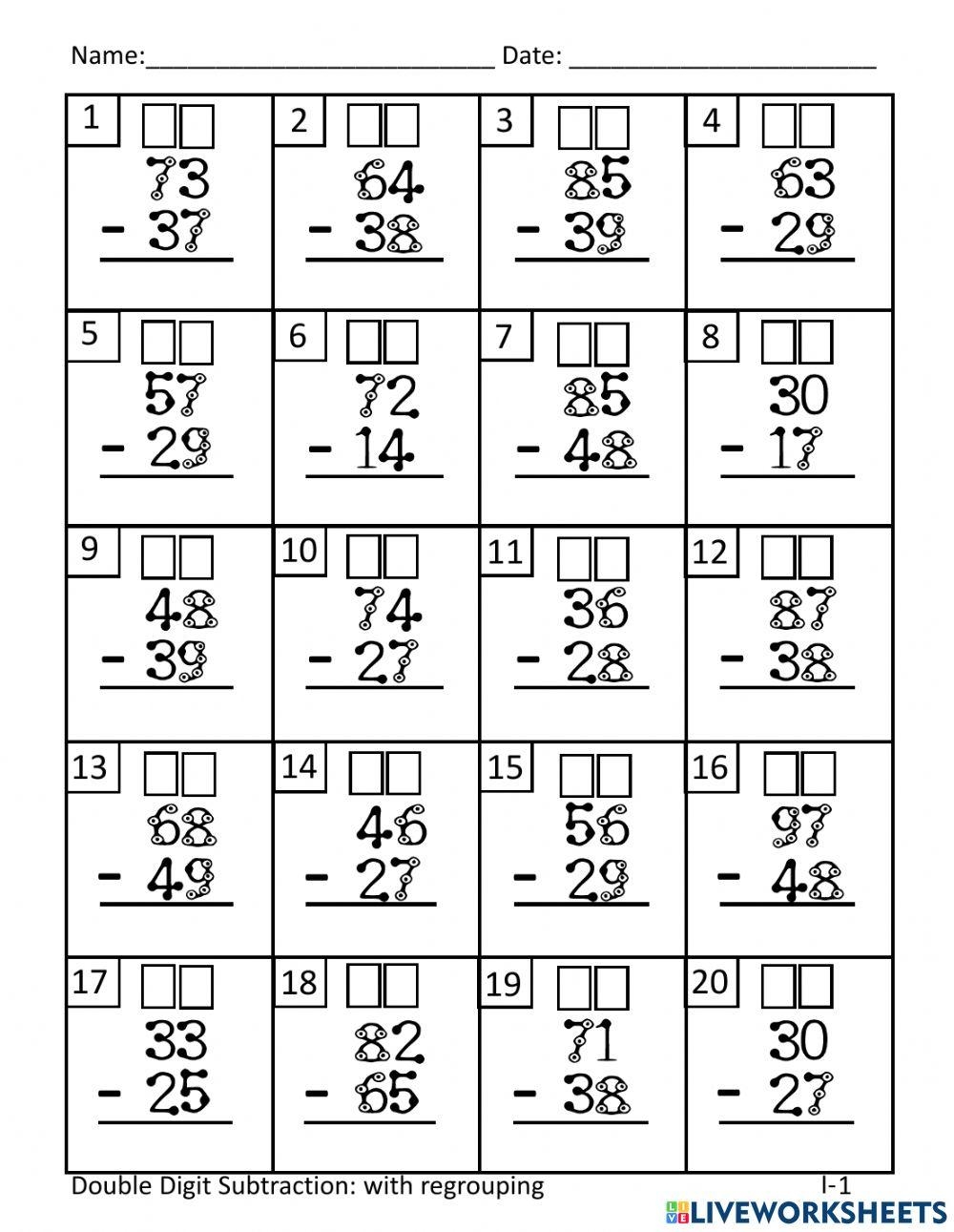 Free Touch Math Subtraction Worksheet Download Free Touch Math 