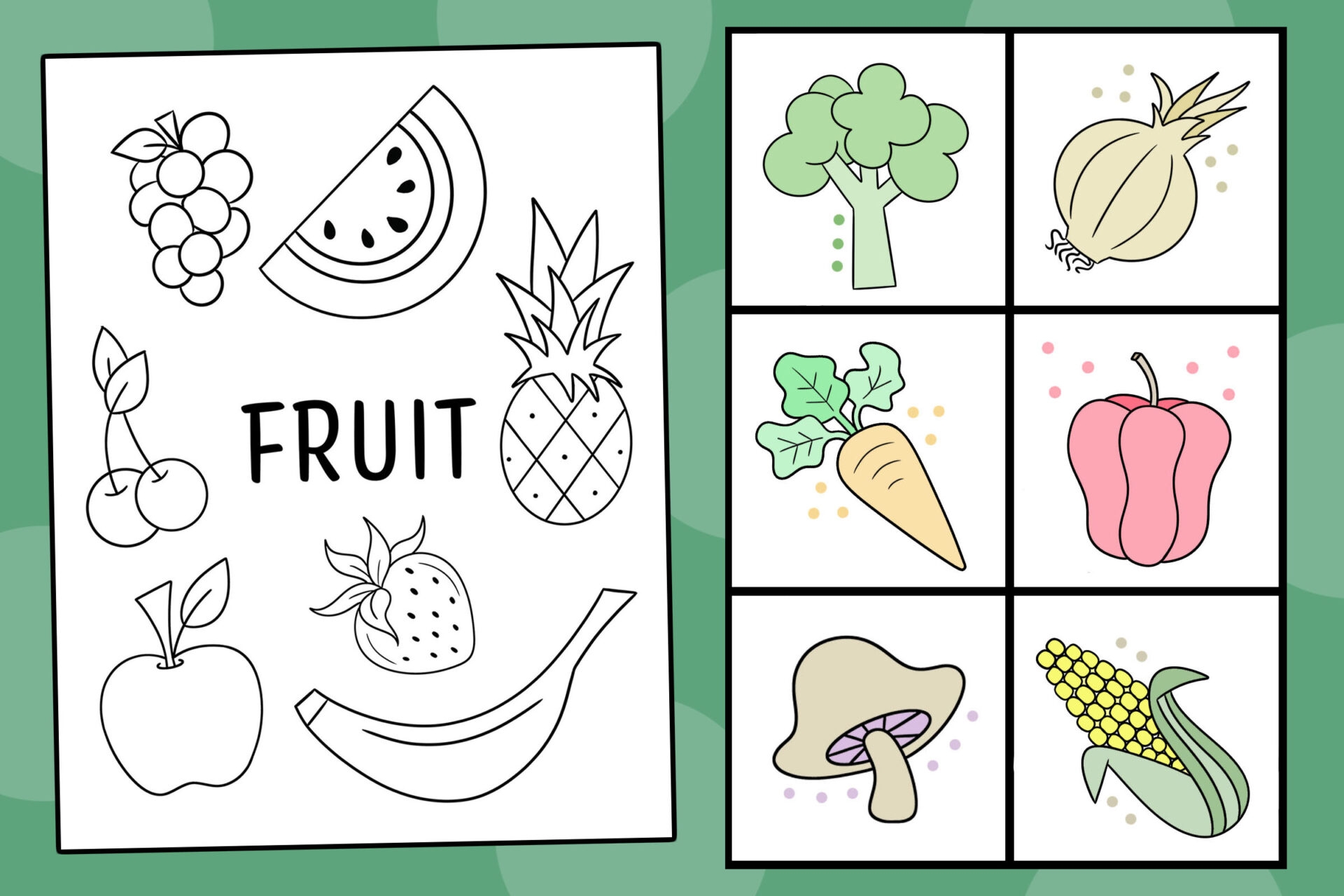 Fruits And Colors Preschool Printables