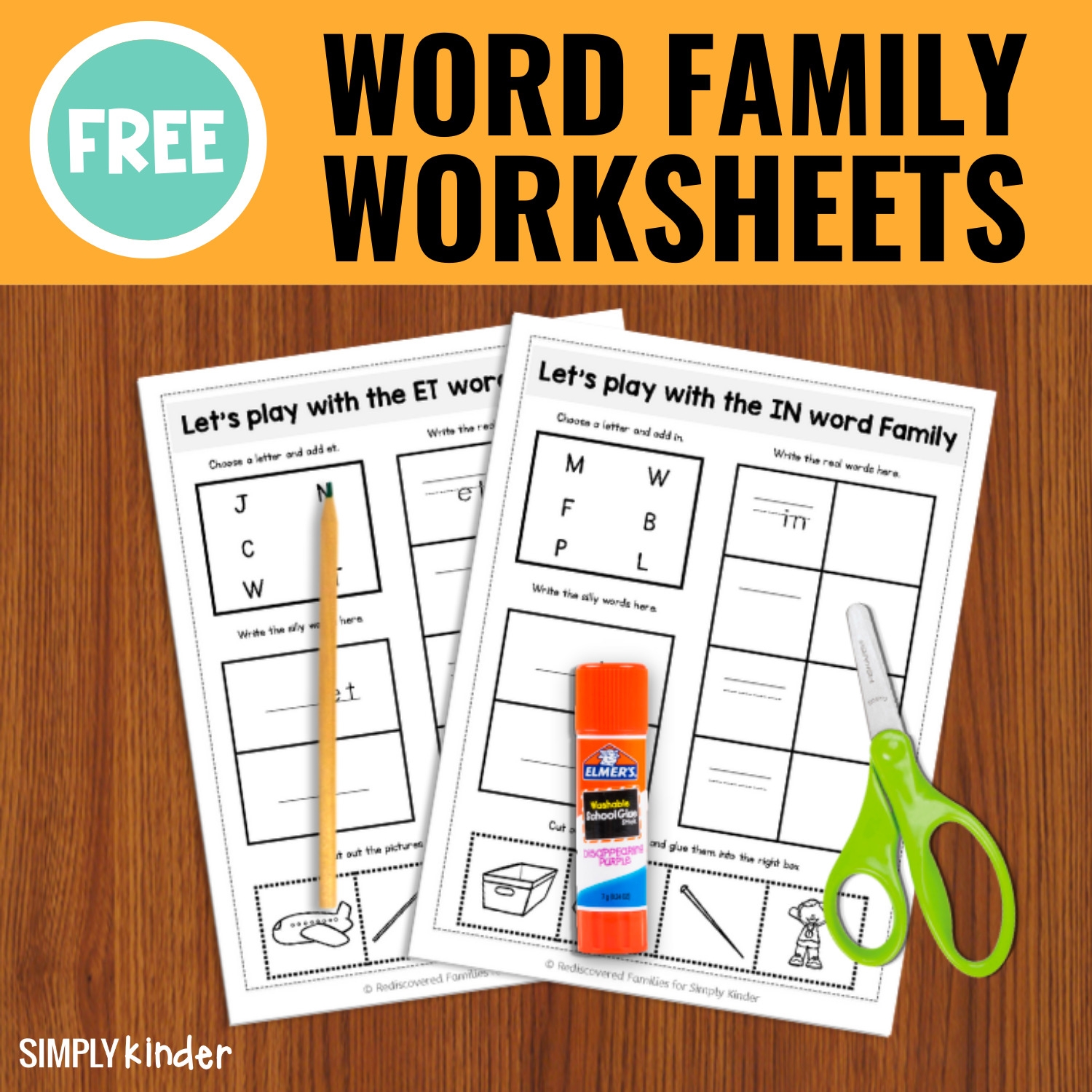 Kindergarten Word Families Worksheets