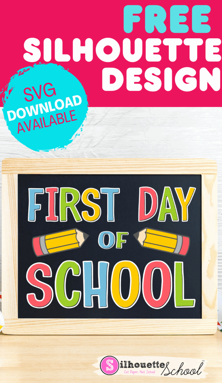 Freebie Friday First Day Of School Silhouette Cut File Silhouette School