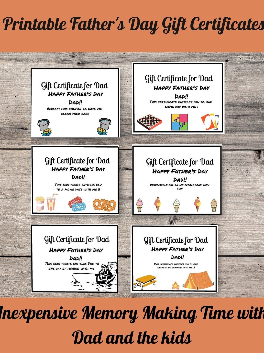 Fun Father s Day Gift Certificates Printable Gift Certificates 6 Different Certifcates From Kids To Dad Activities For Dad And Kids Etsy Fun Father s Day Gift Certificates Printable Gift Certificates 6 Different Certifcates From Kids To Dad Activities For Dad And Kids Etsy