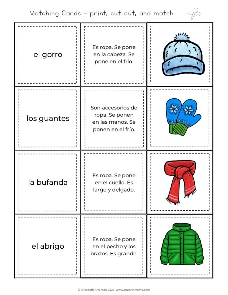 Preschool Spanish Printable Worksheets