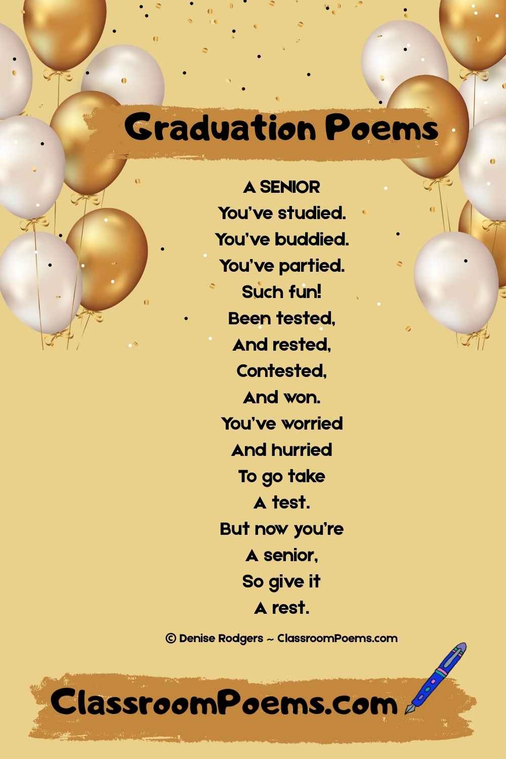 Free Printable Preschool Graduation Poems