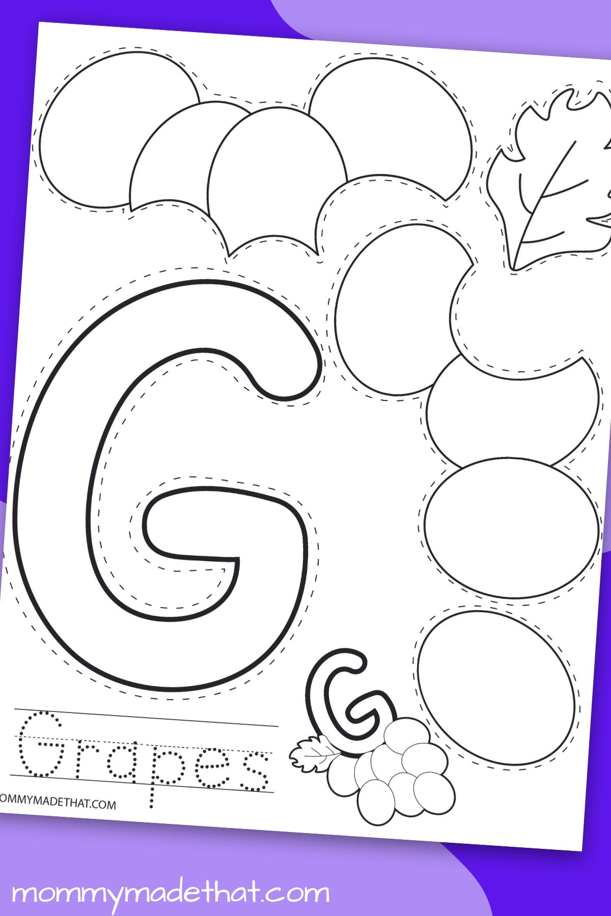 G Is For Grapes Free Printable Letter G Craft