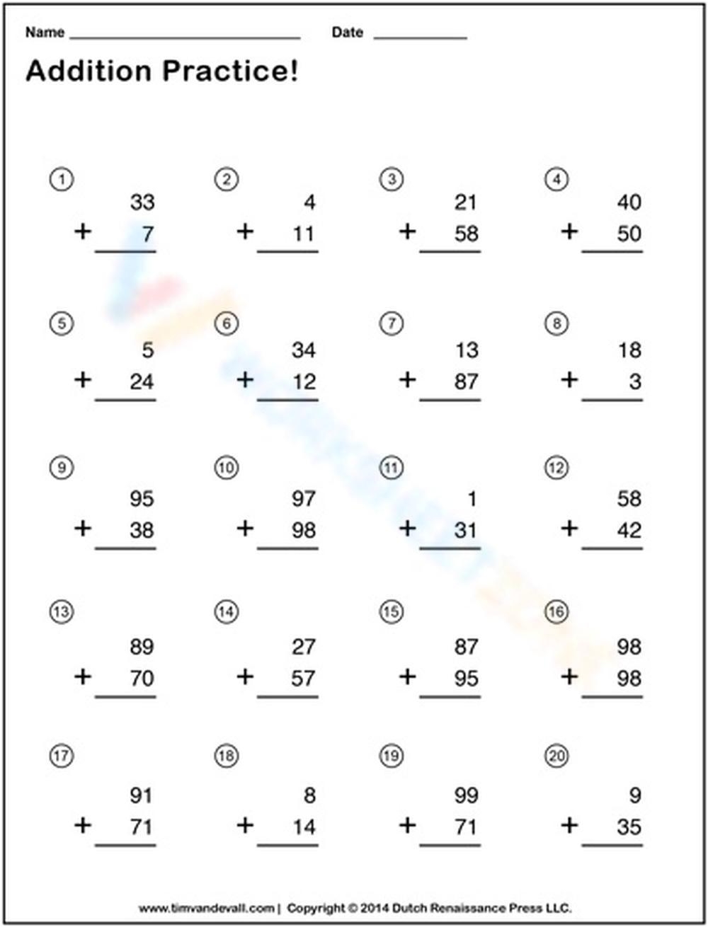 Touch Math Worksheet