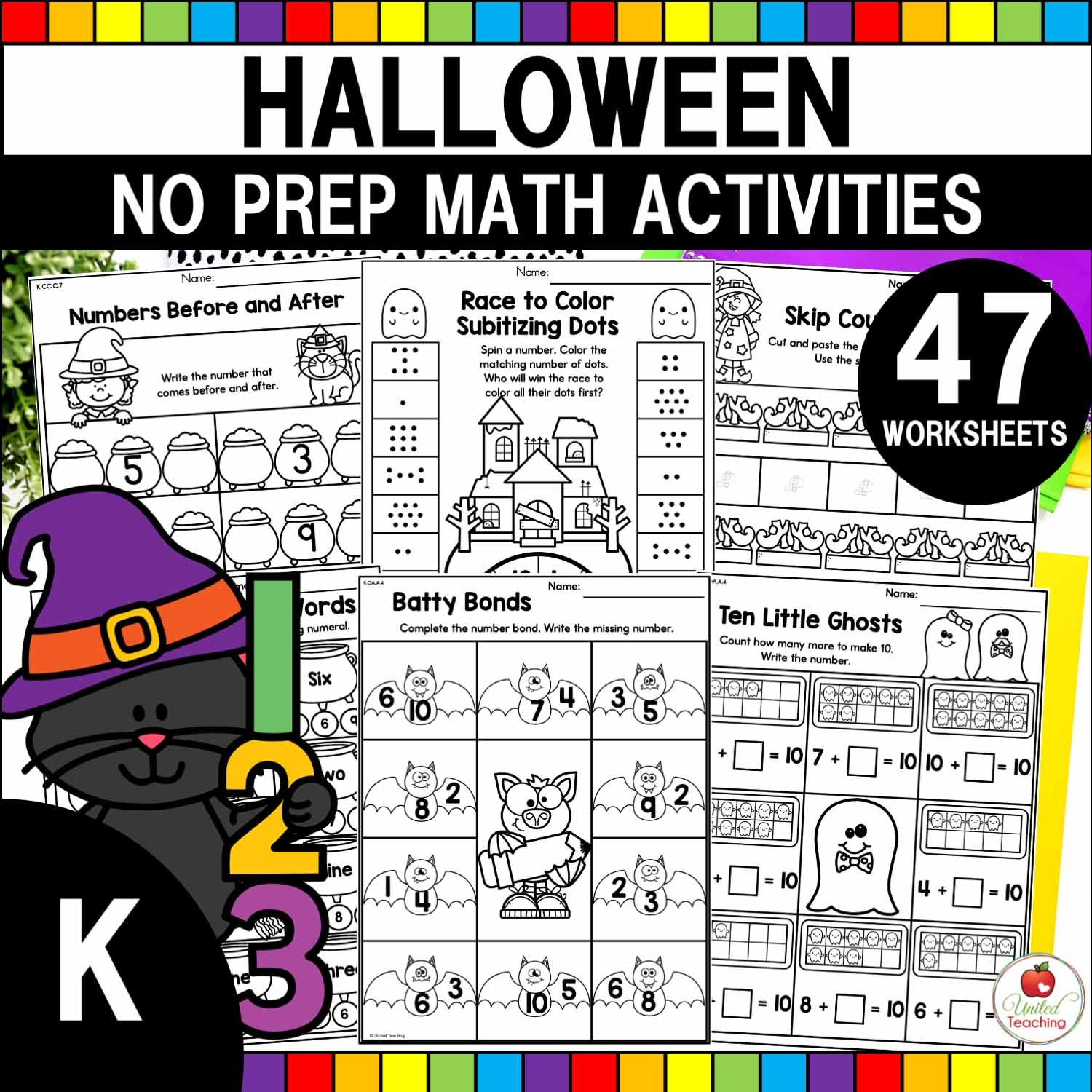 Halloween Math Activities Kindergarten Packet United Teaching