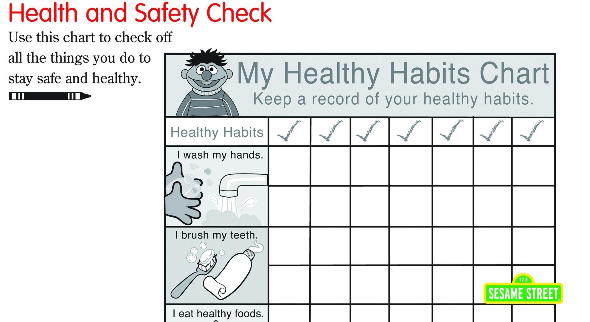 Health And Safety Printable Checklist Sesame Street PBS LearningMedia