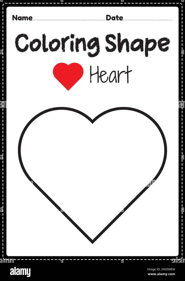 Heart Coloring Page For Preschool Kindergarten U0026 Montessori Kids To Practice Visual Art Drawing And Coloring Activities To Develop Creativity Focus Stock Vector Image U0026 Art Alamy
