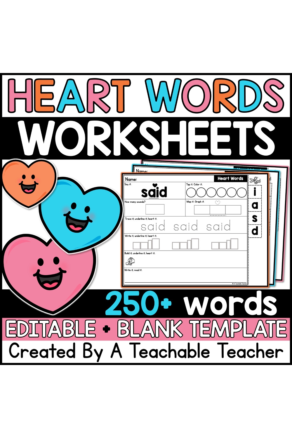 Heart Words Worksheets Kindergarten Science Of Reading Temp Heart Flash Words A Teachable Teacher