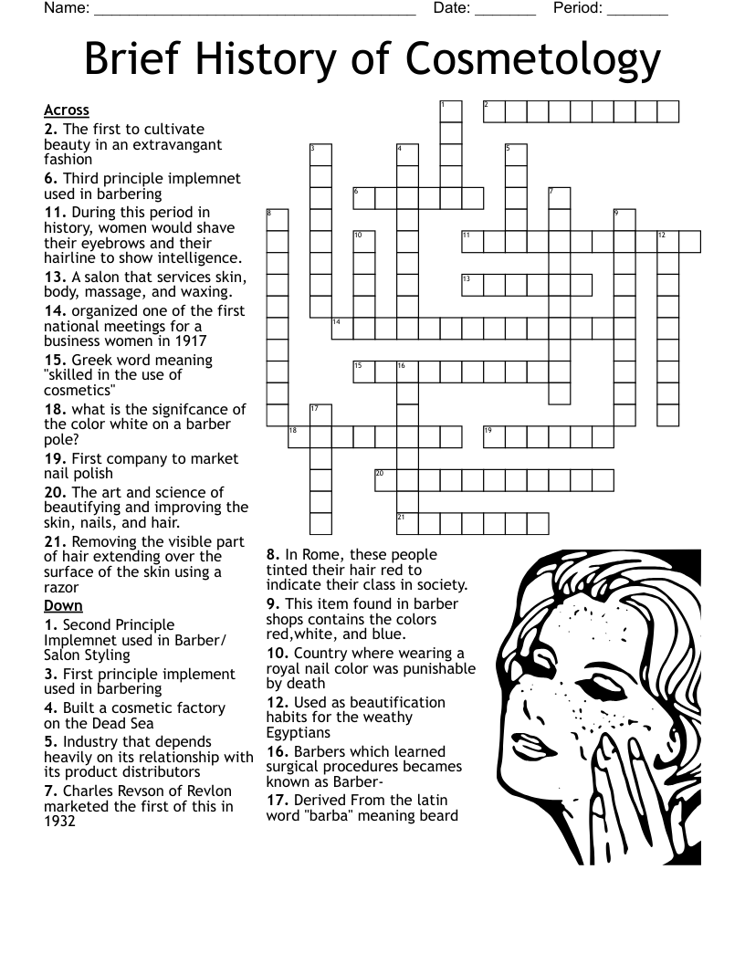 History Of Cosmetology Worksheet WordMint