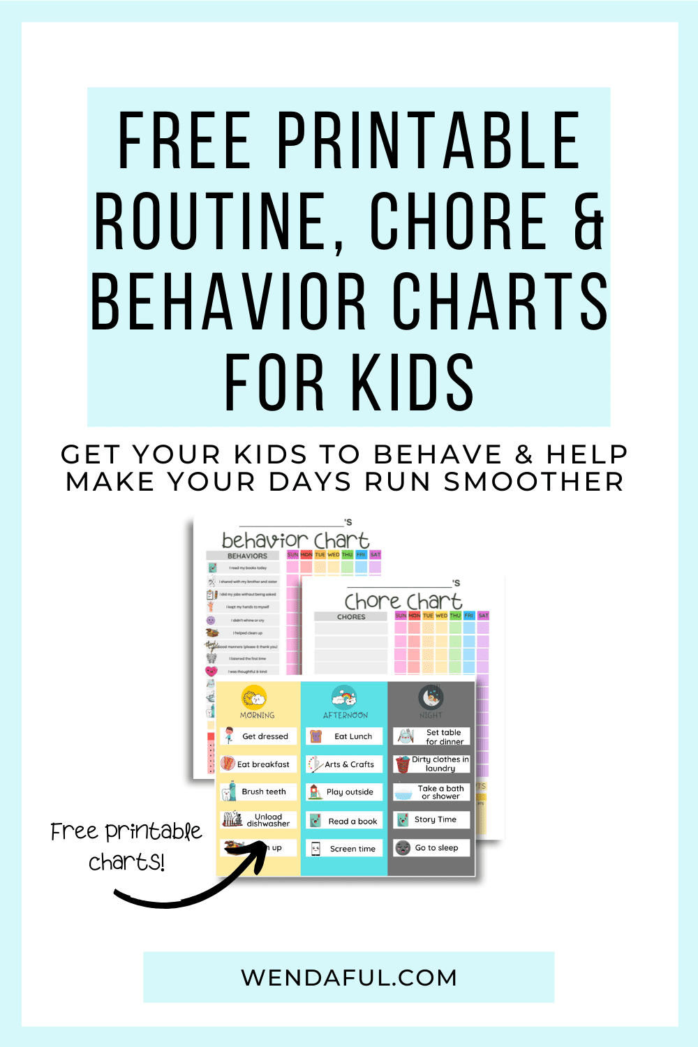 Printable Behavior Charts For Preschool