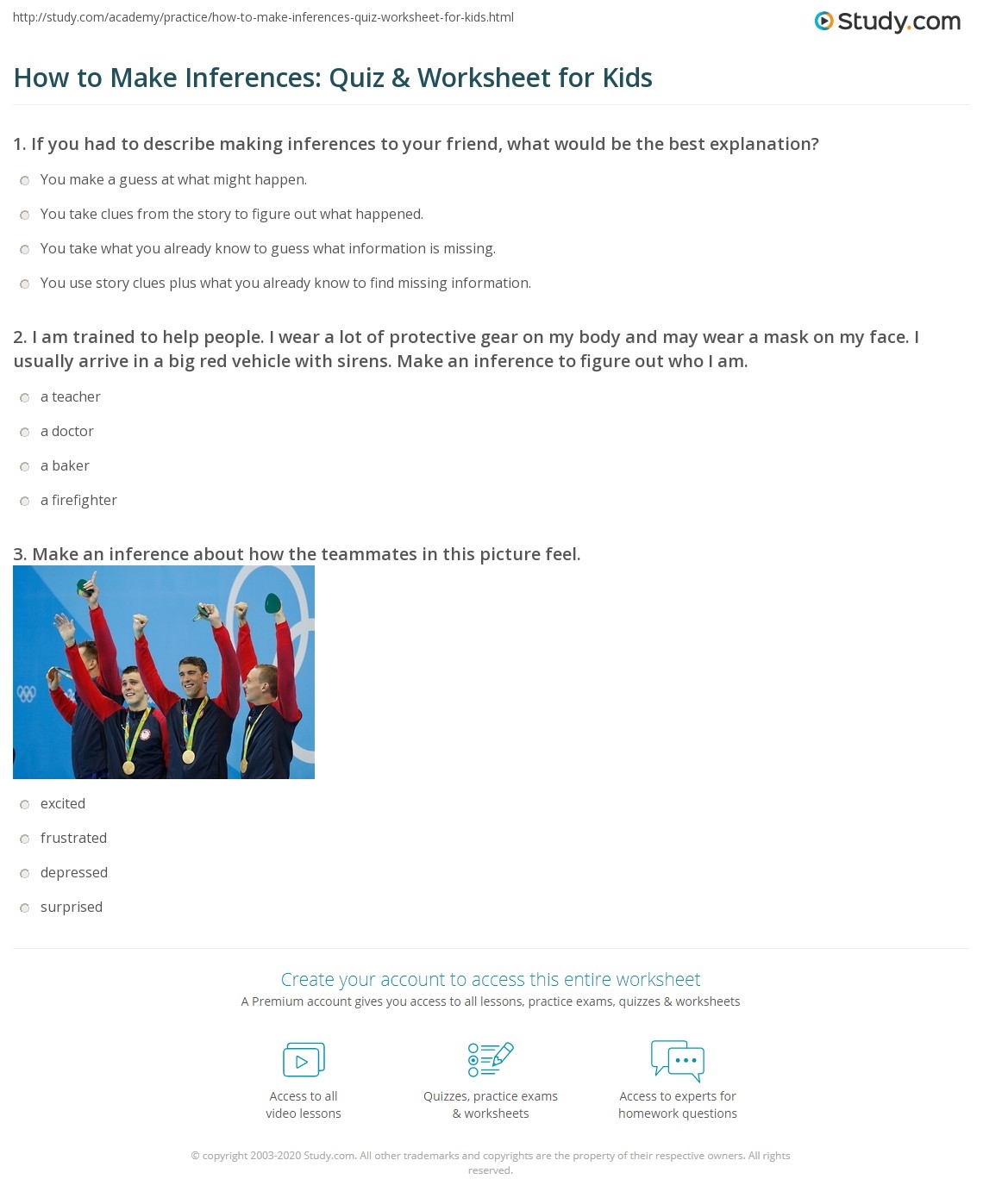 How To Make Inferences Quiz U0026 Worksheet For Kids Study How To Make Inferences Quiz U0026 Worksheet For Kids Study