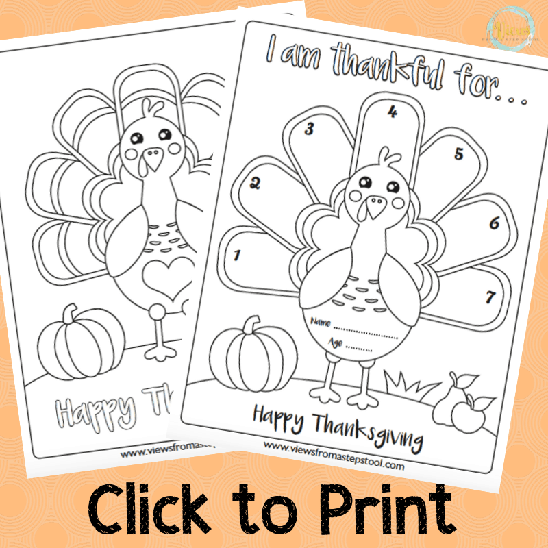 I Am Thankful Printable Activity And Coloring Sheet Views From A Step Stool I Am Thankful Printable Activity And Coloring Sheet Views From A Step Stool