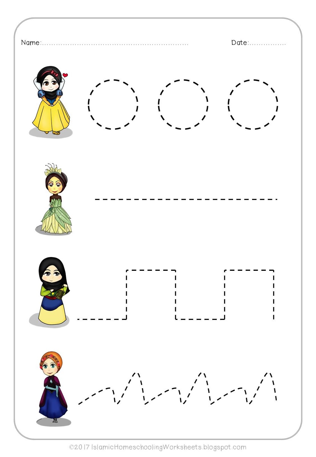 Islamic Homeschooling Worksheets FREE Disney Princess Preschool Pack Islamic Version Islamic Homeschooling Worksheets FREE Disney Princess Preschool Pack Islamic Version