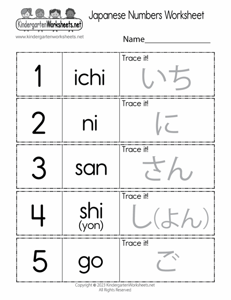 Japanese Numbers Worksheet Free Printable Digital U0026 PDF
