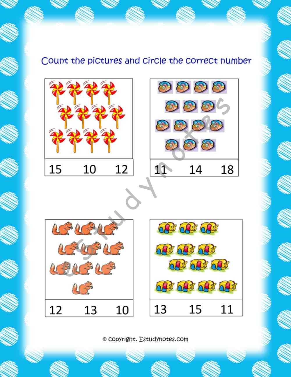 Kindergarten 2 Maths Worksheets