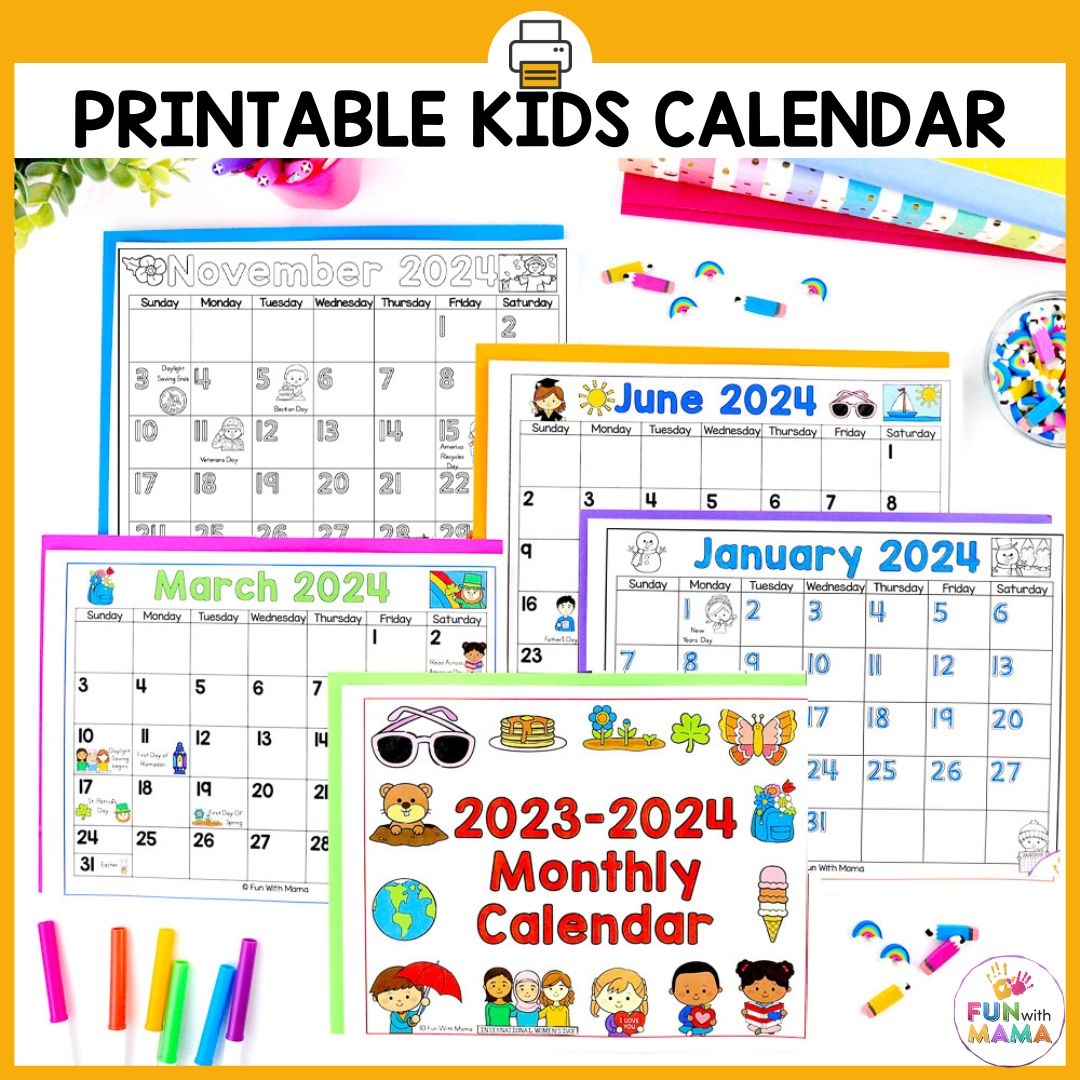 Kids Calendar Printable Fun With Mama Worksheets Library Kids Calendar Printable Fun With Mama Worksheets Library