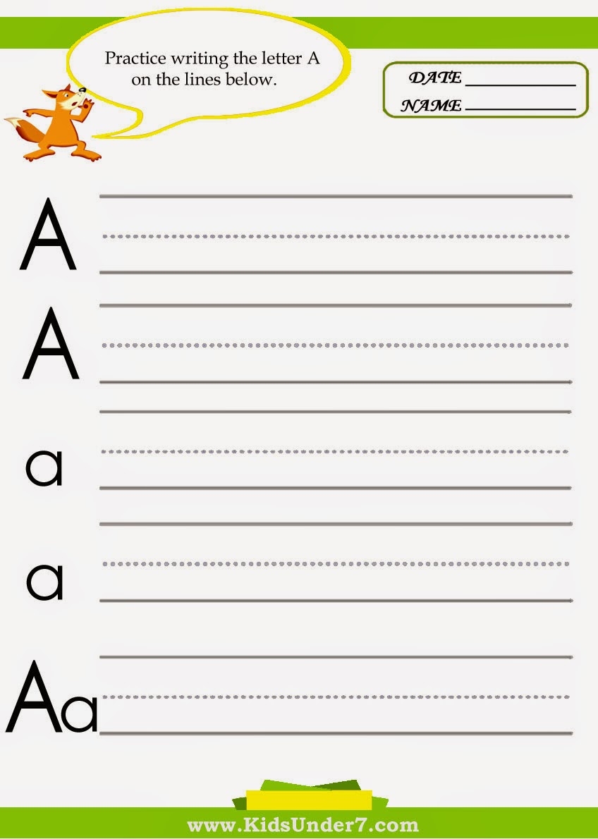 Printable Writing Worksheets Preschool