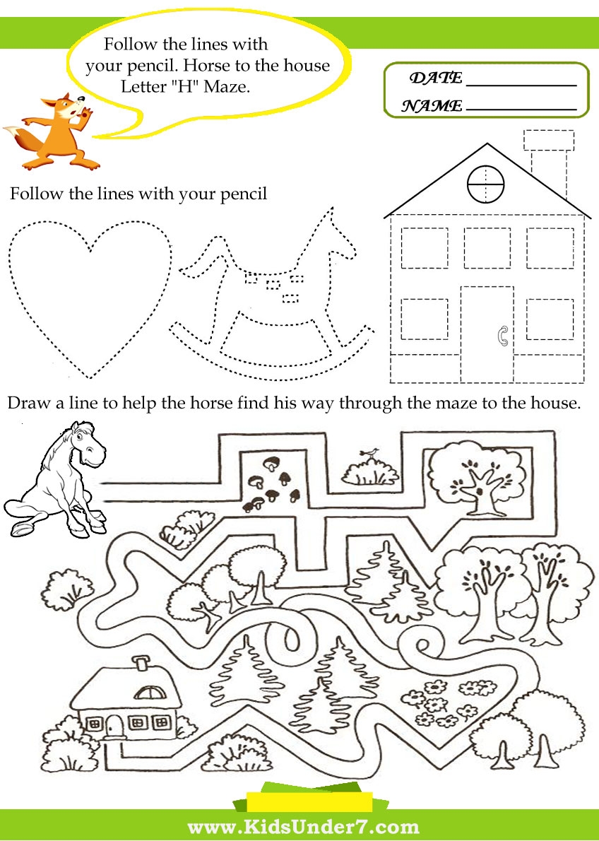 H Maze Worksheets