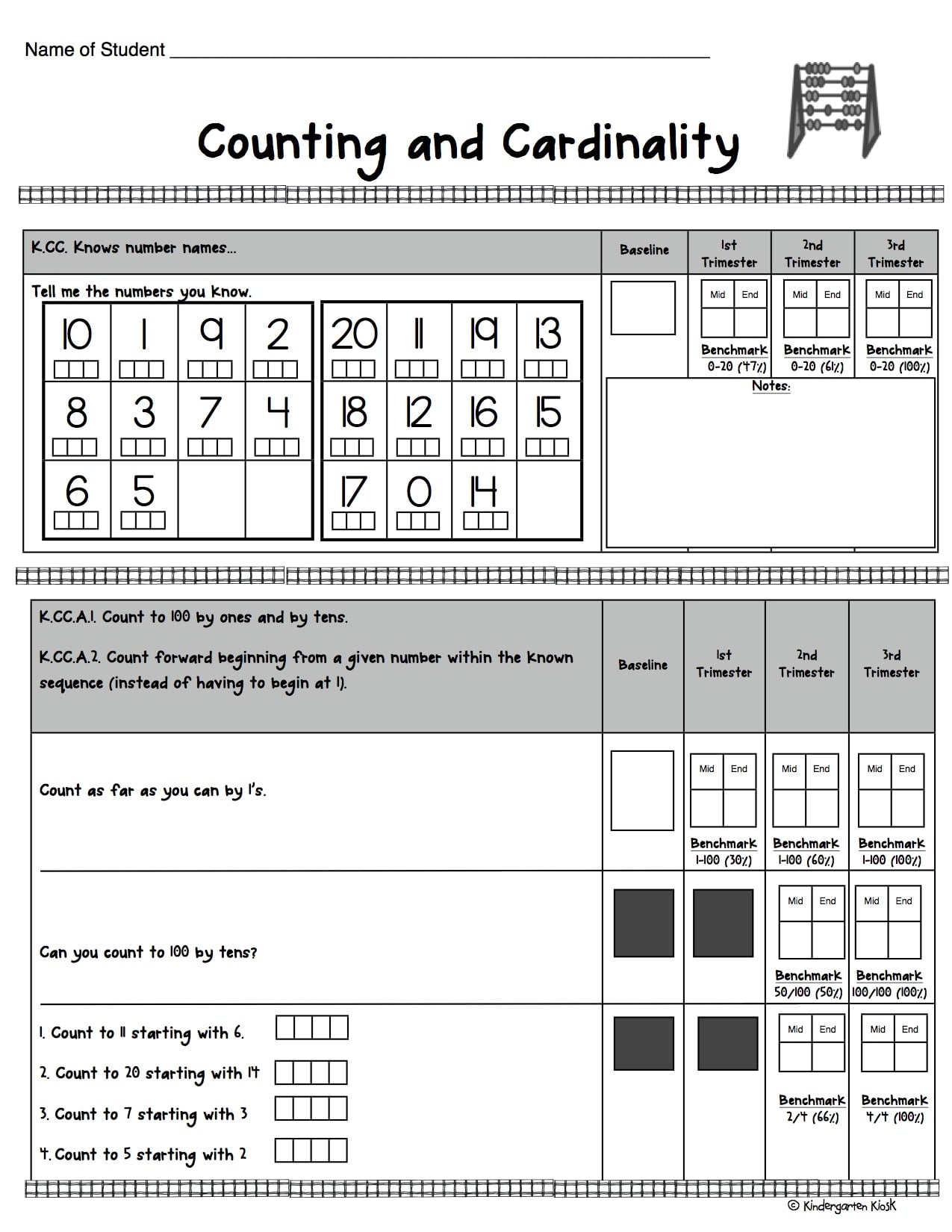 Kindergarten Assessments Math Common Core Kindergarten Kiosk Worksheets Library