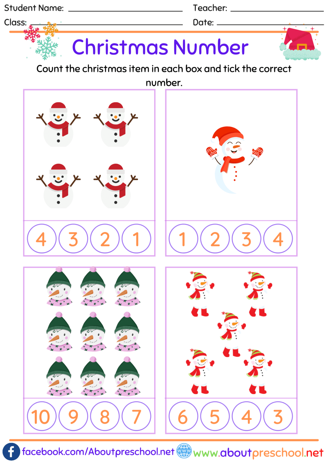 Kindergarten Christmas Number 5 About Preschool