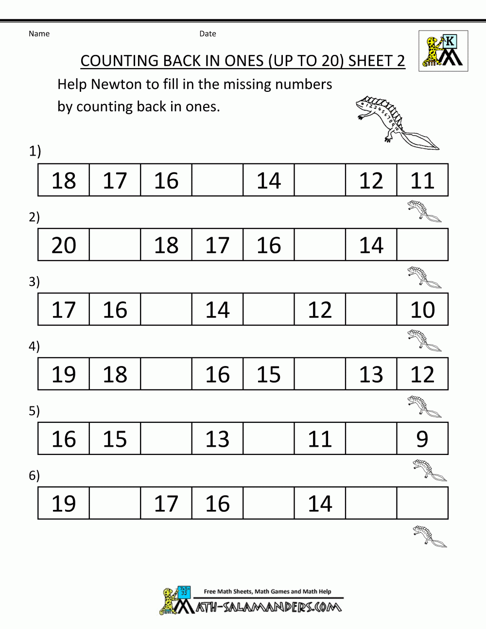 Kindergarten Maths Worksheet Backword And Forward