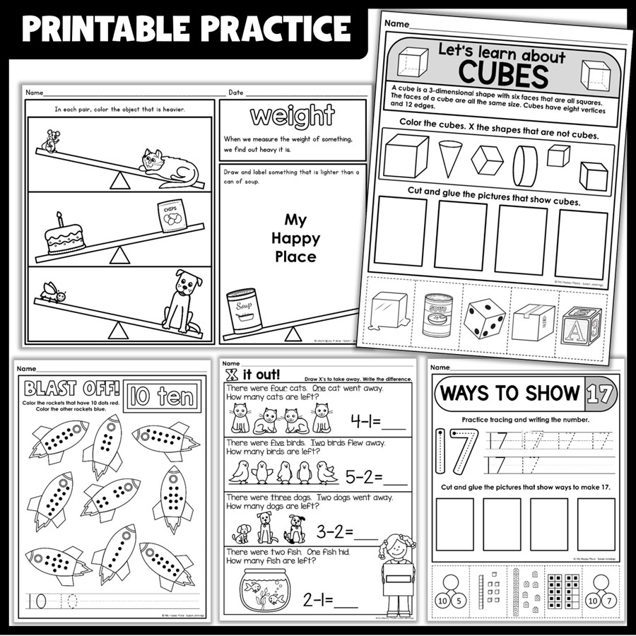 Shapes Math Worksheets For Kindergarten