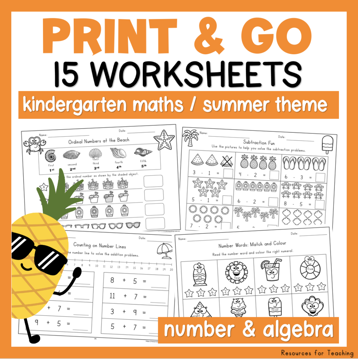 Kindergarten No Prep Math Worksheets Resources For Teaching Australia Kindergarten No Prep Math Worksheets Resources For Teaching Australia