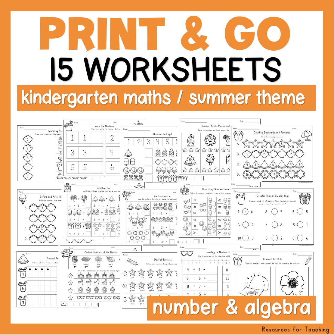 Kindergarten No Prep Math Worksheets Resources For Teaching Australia Kindergarten No Prep Math Worksheets Resources For Teaching Australia
