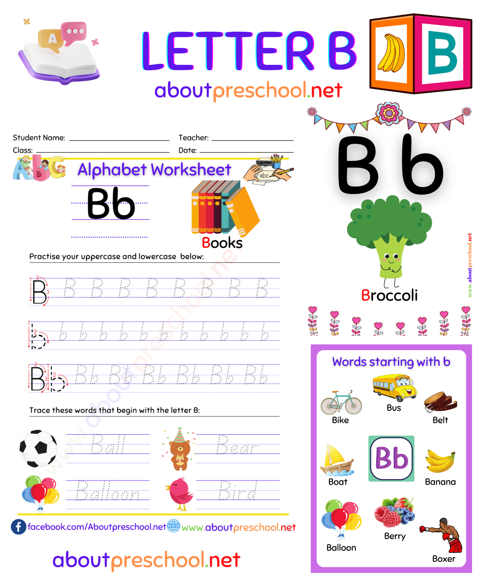 Printable B Worksheets For Preschool