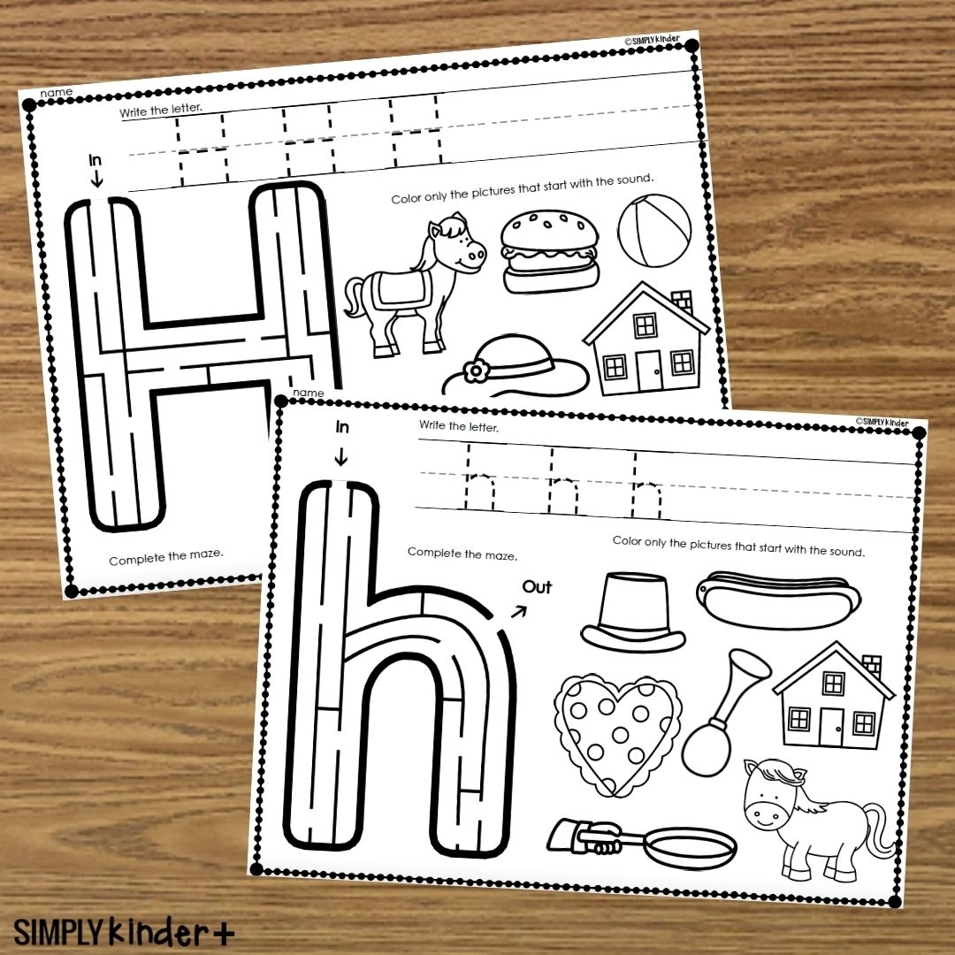 Letter H Alphabet Mazes Simply Kinder Plus
