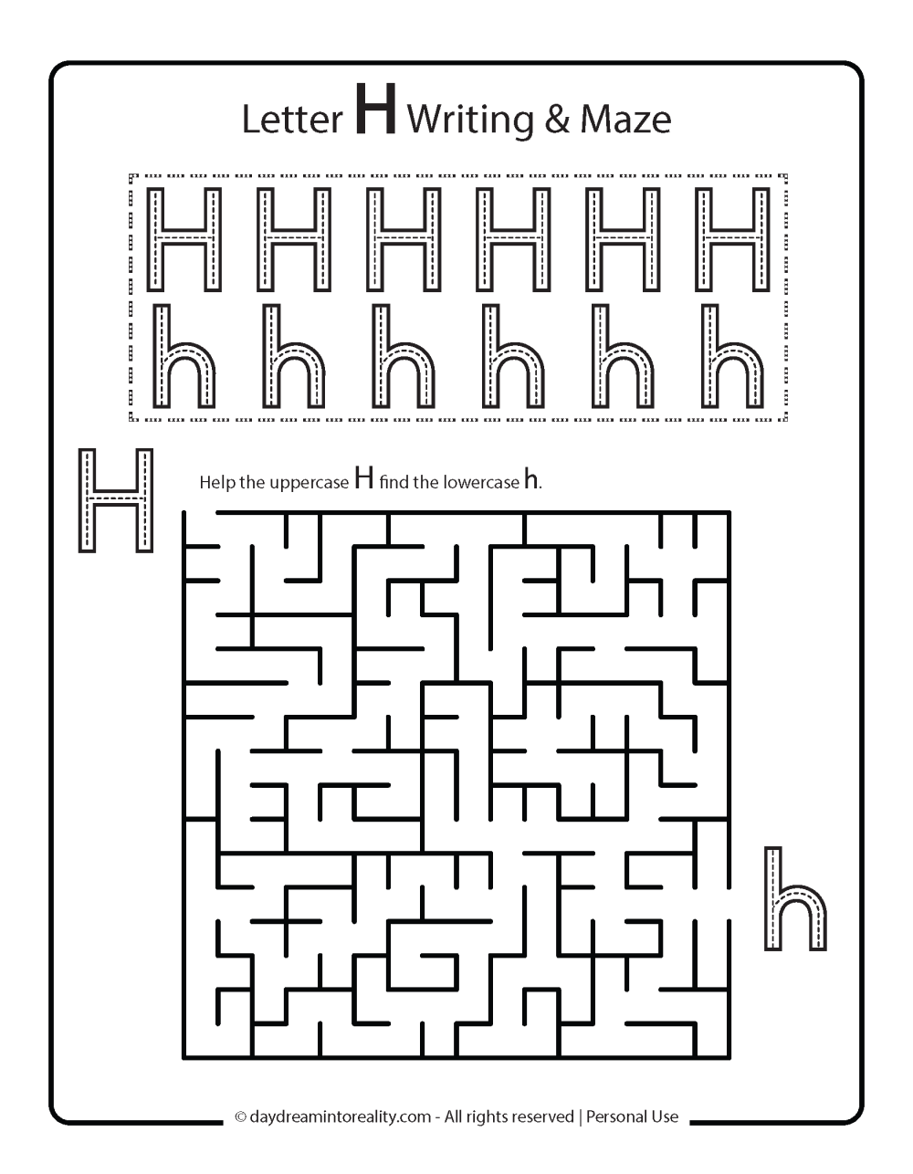 Letter H Worksheets 55 Free PDF Printables Daydream Into Reality