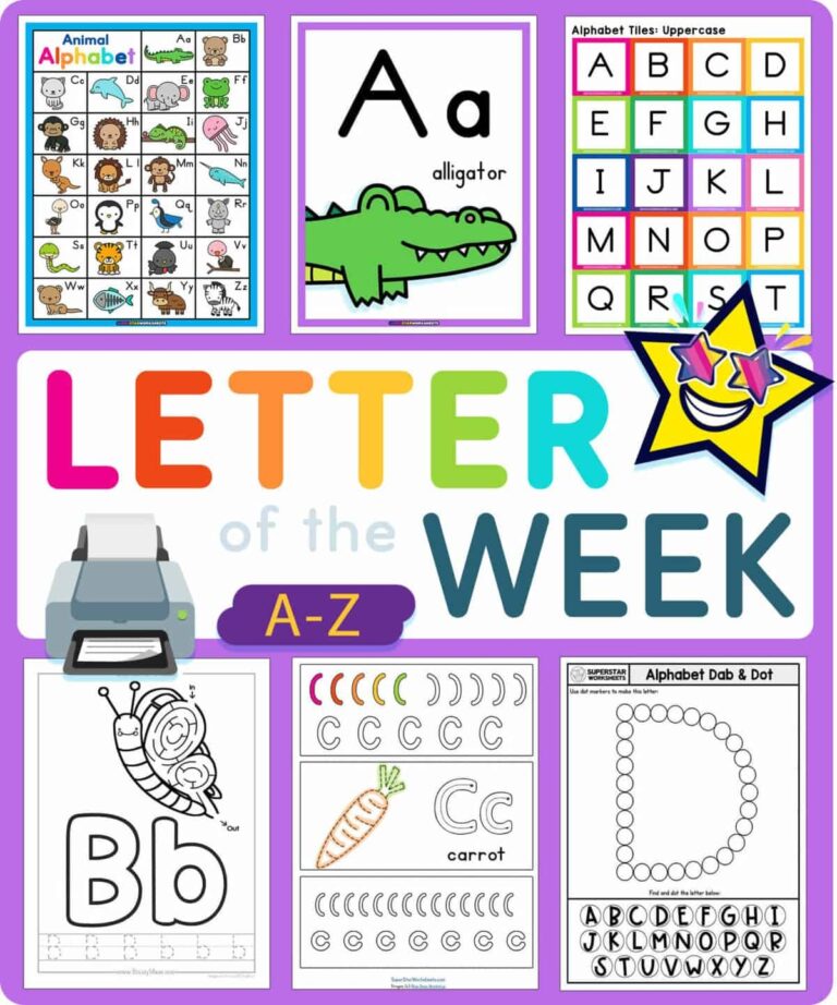 Letter Of The Week Superstar Worksheets