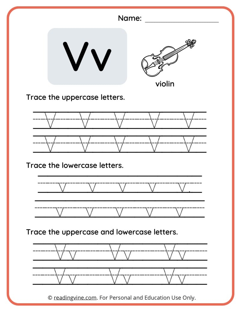 Letter V Worksheet Free Printable