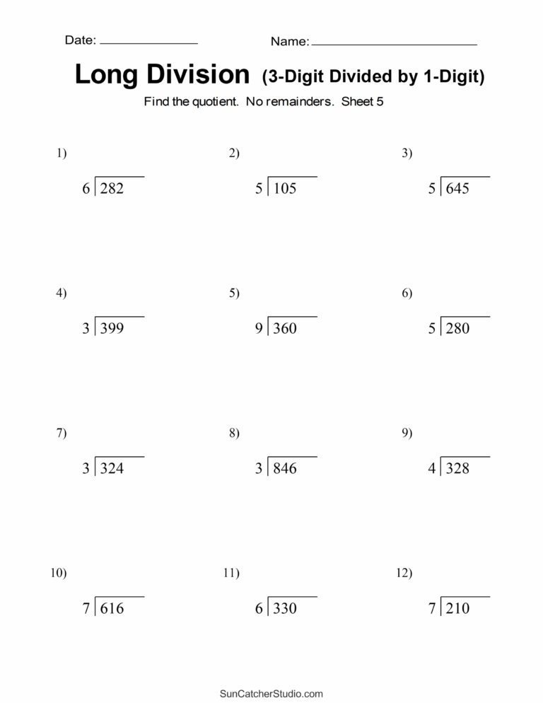 Long Division Worksheets U0026 Problems Free Printable Math Drills Free Printables Monograms Design Tools Patterns U0026 DIY Projects