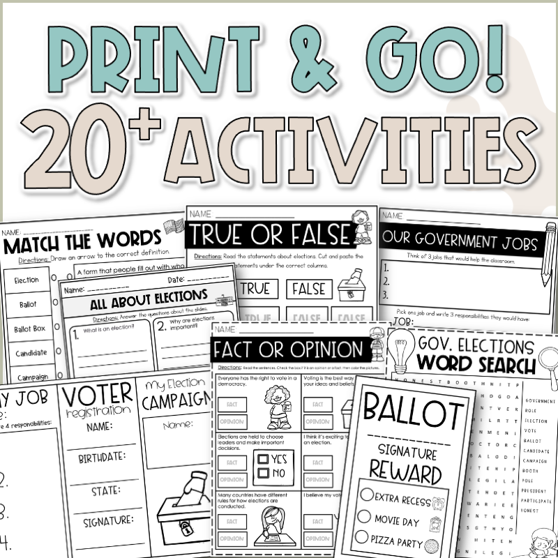 Mock Election Voting Activities Student Government Priceless Ponderings