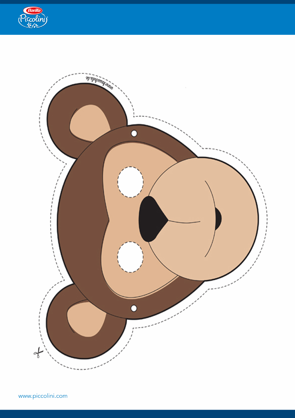 Monkey Mask Template Piccolini Download Printable PDF 