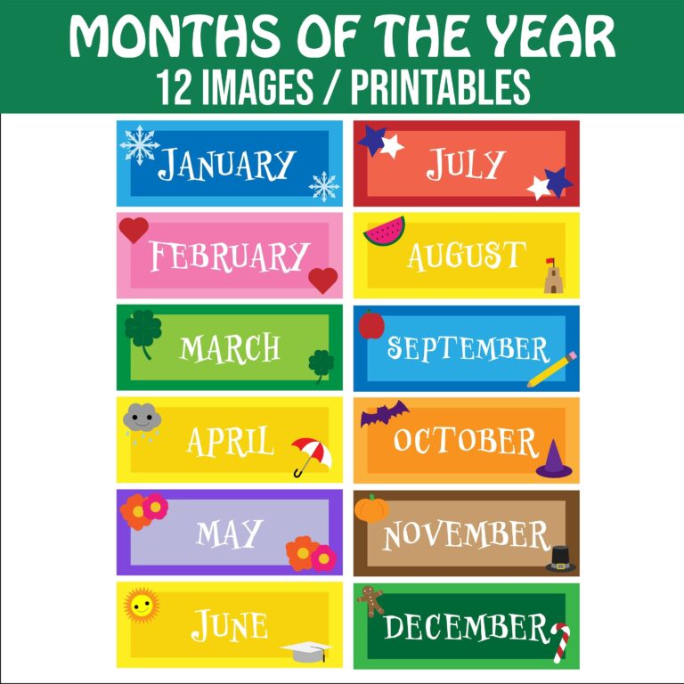 Months Of The Year Printable 12 Images Printables For Classroom Calendar Classroom Powerpoint Teacher Resource