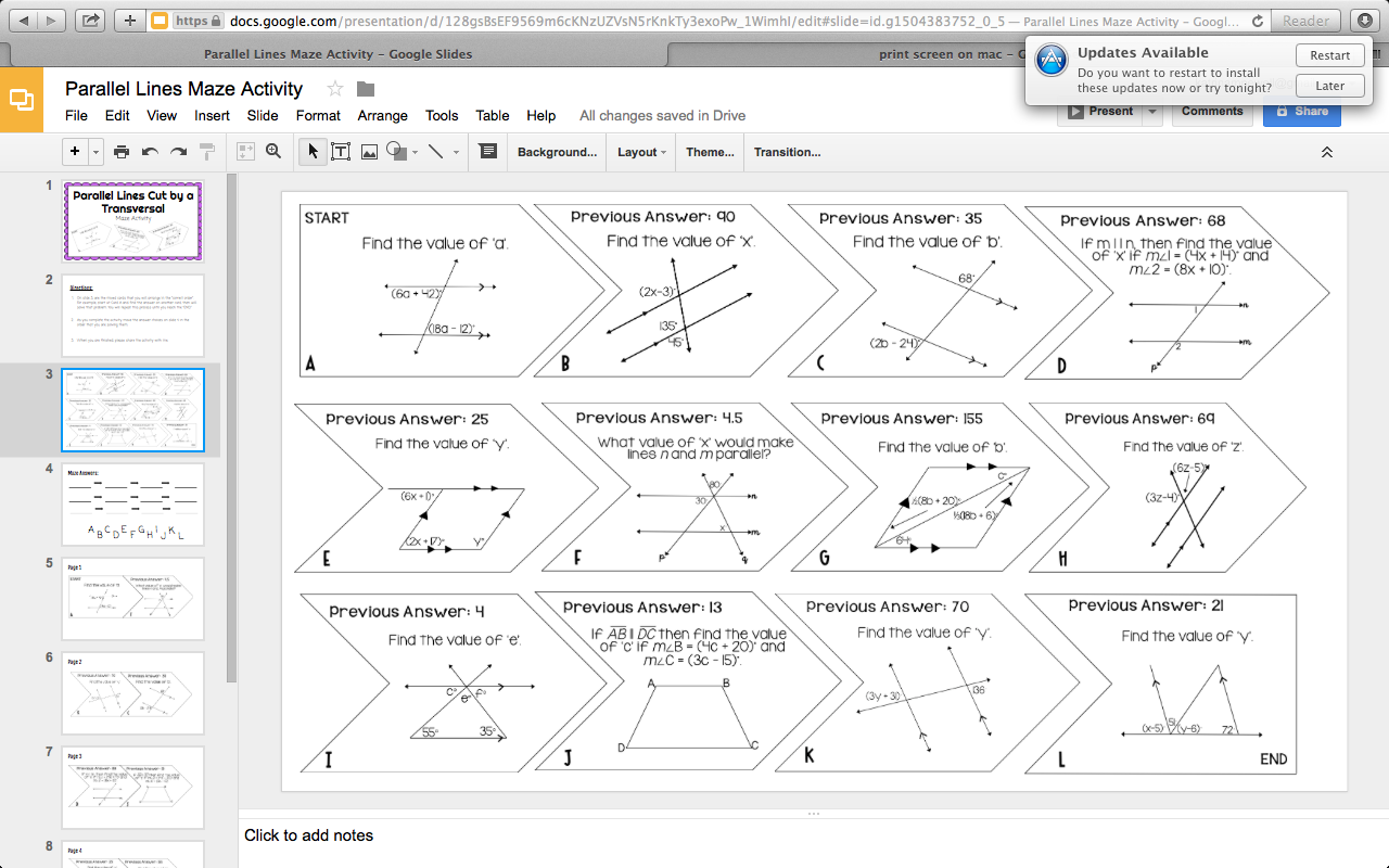 Mrs Newell s Math Parallel Lines INB Sneak Peek