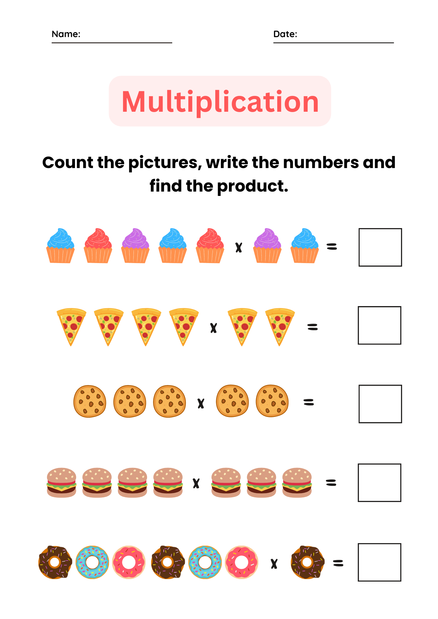 Multiplication Facts Fluency Practice Basic Math Worksheets For 