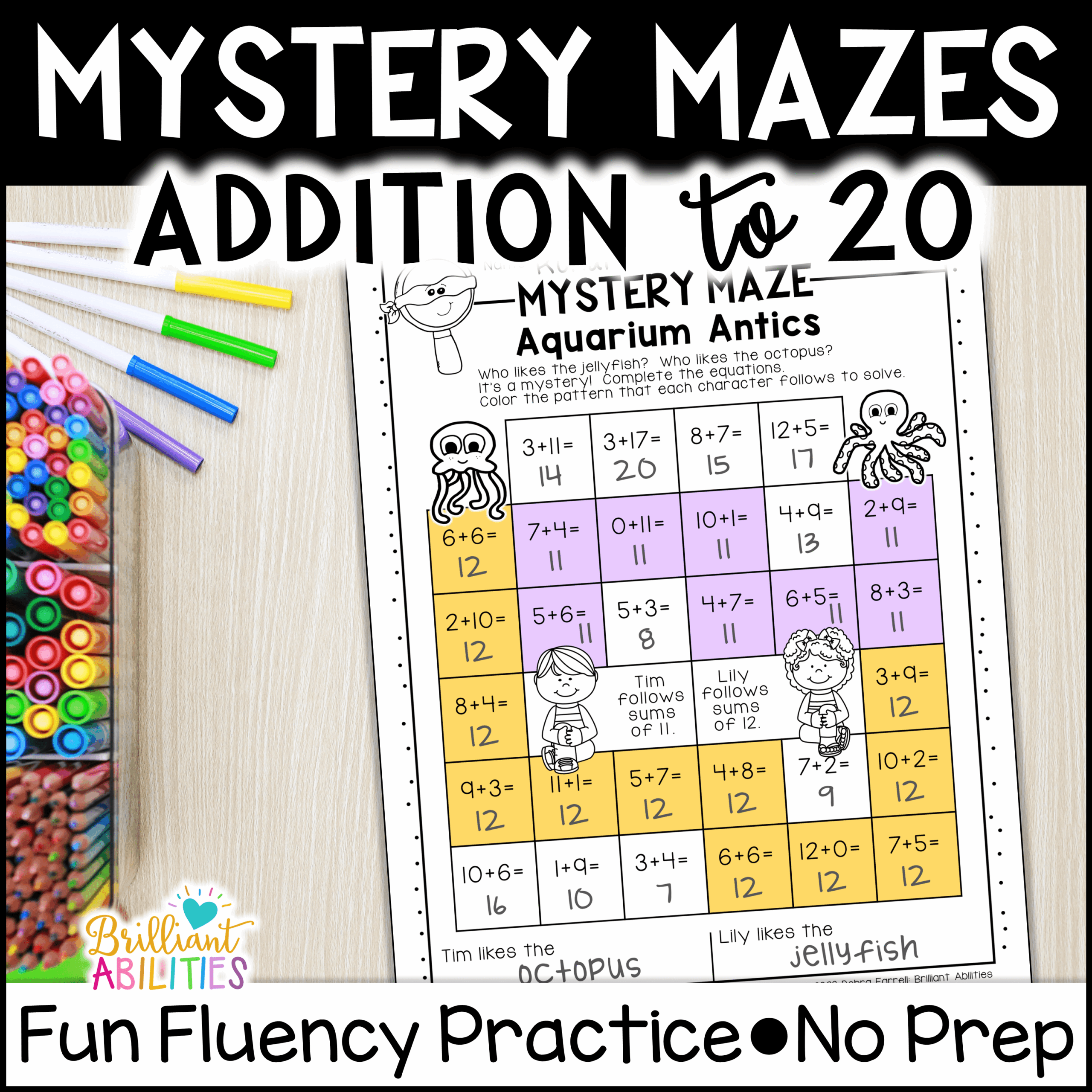 Mystery Math Mazes Addition Within 20 Math Fact Fluency Practice Worksheets NO PREP Made By Teachers Mystery Math Mazes Addition Within 20 Math Fact Fluency Practice Worksheets NO PREP Made By Teachers