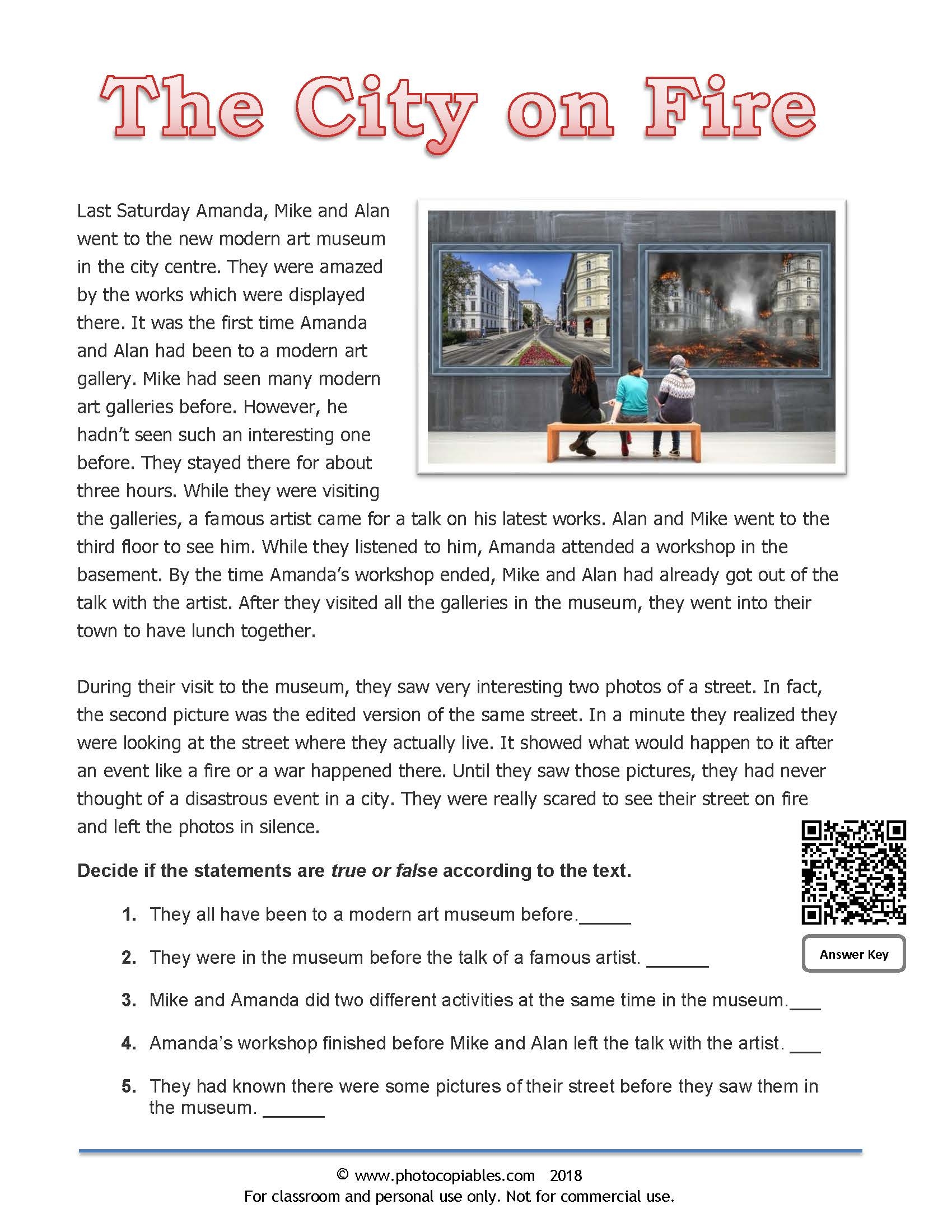 Narrative Tenses Reading Text Photocopiables