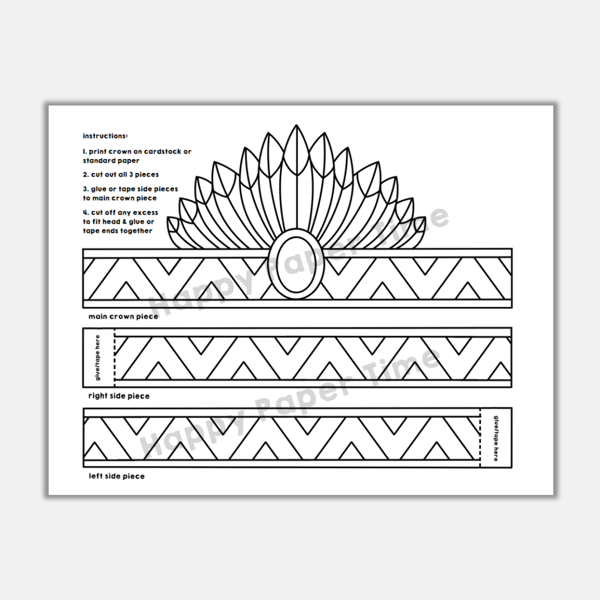 Indian Headdress Printable Preschool Craft