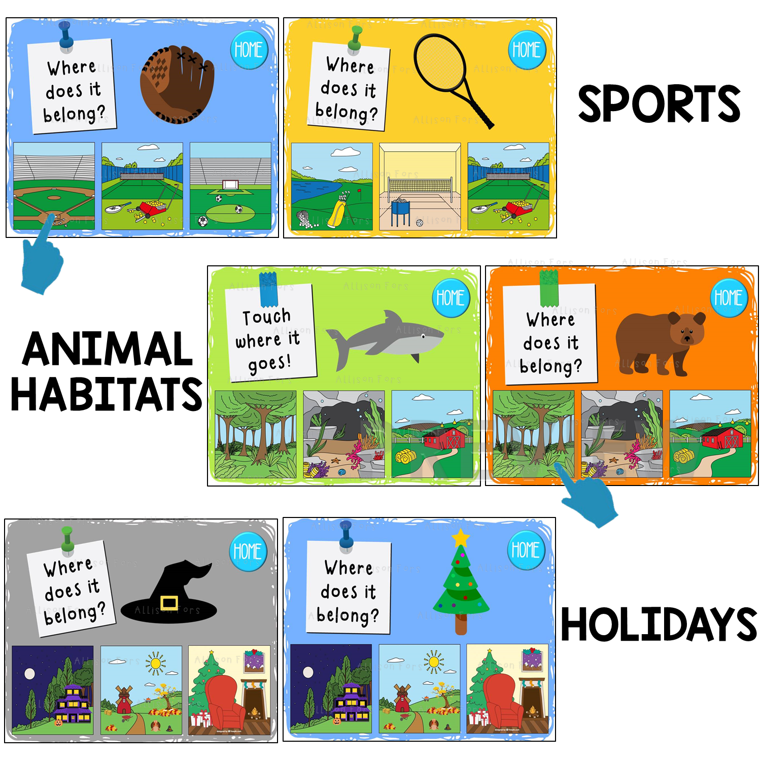 NO PRINT Category Sort Categories Speech Therapy Activities 