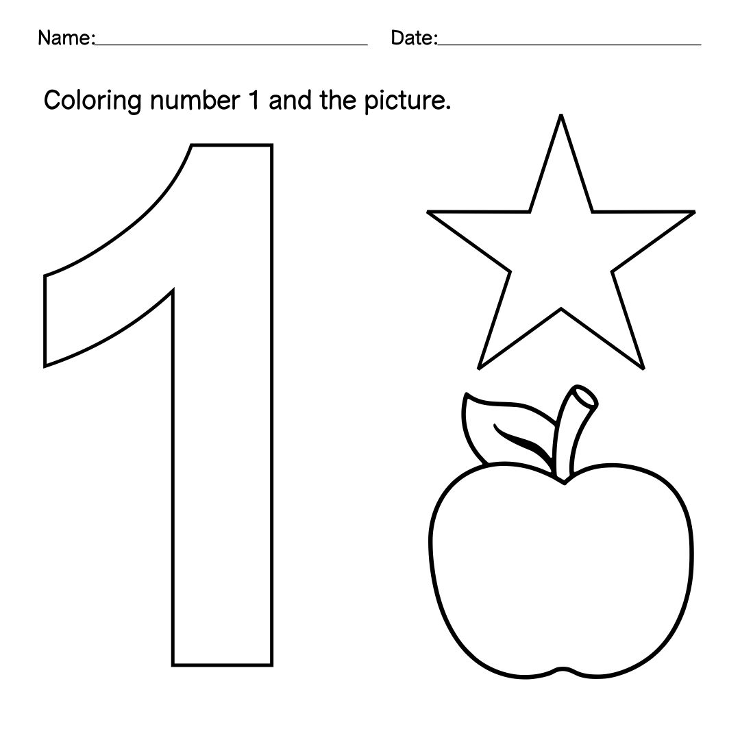 Preschool Printables Number 1