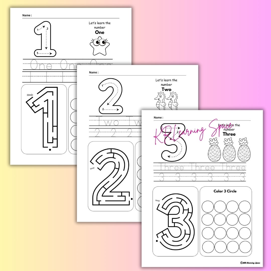 Number Tracing Preschool Printable