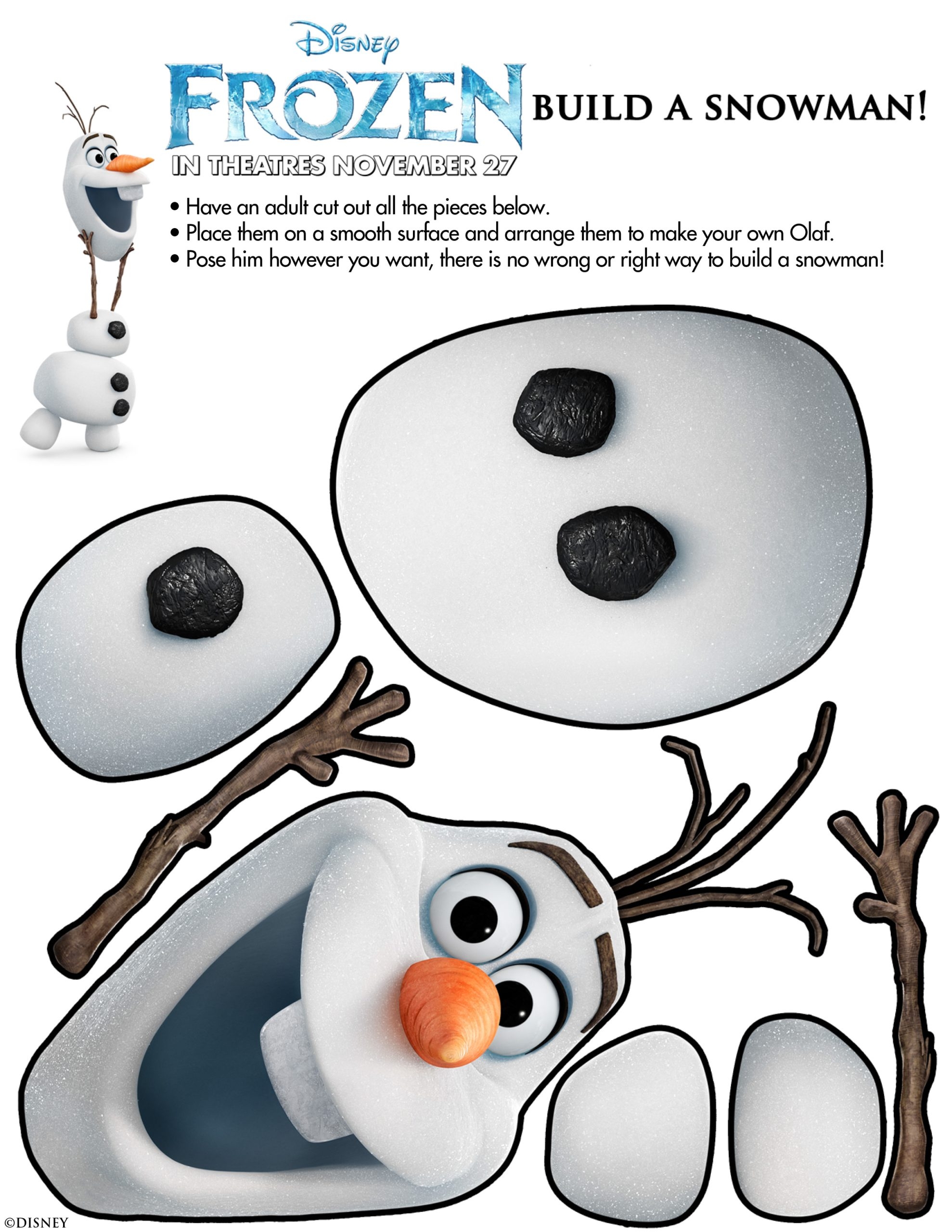 Olaf Printable From Disney Frozen Olaf Template For Crafts Olaf Printable From Disney Frozen Olaf Template For Crafts