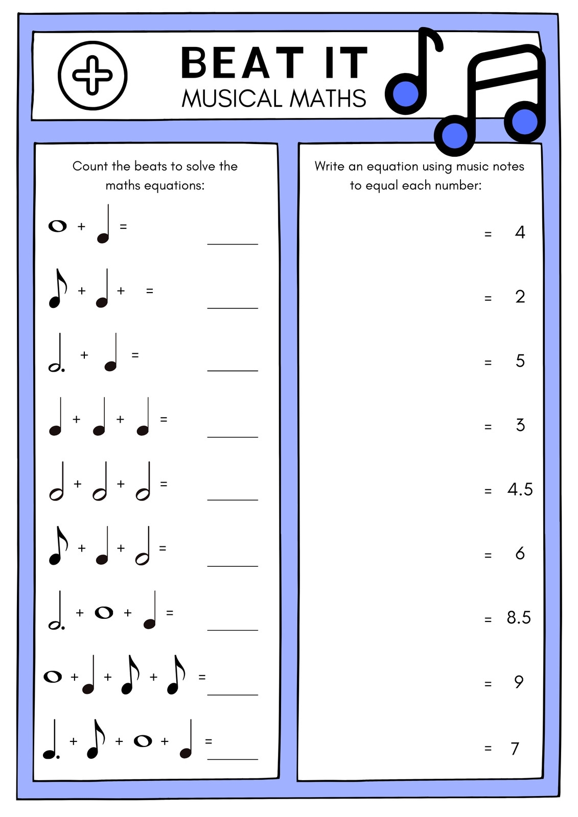 Page 2 Free Music Worksheet Templates To Edit And Print Canva